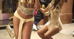 LONDON: Two women braved freezing temperatures overnight to pose for pictures in central London