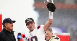 Patriots are back in the Super Bowl as they beat the Broncos 10-7 in farcical second-half weather in Denver