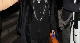 Sir Rod Stewart was joined by his glamorous wife Penny Lancaster for a date night at celebrity hotspot Annabel's in London on Friday