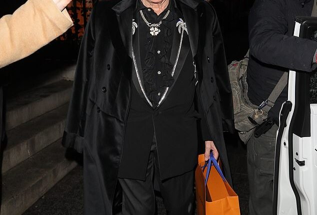 Sir Rod Stewart was joined by his glamorous wife Penny Lancaster for a date night at celebrity hotspot Annabel's in London on Friday