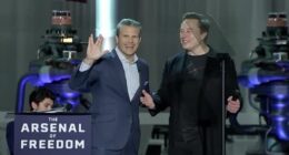 Pete Hegseth cracked a Star Trek joke making a Vulcan Salute while unveiling the Pentagon's non-'woke' AI push alongside Elon Musk at SpaceX's Starbase