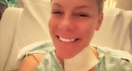 Pink revealed she's been hospitalized as she appeared on Instagram on Wednesday night