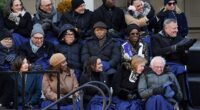 Iris Weinshall, third from left in middle row, was unable to hide her apparent distaste as Zohran Mamdani was sworn in as the new Mayor of New York City on Thursday. Her husband, Senator Chuck Schumer sits to her right, while former Mayor Eric Adams looked equally unimpressed to her left