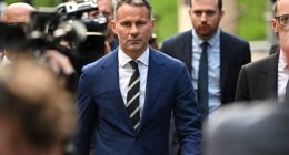 Ryan Giggs, pictured leaving court in 2022, was cleared of domestic abuse charges