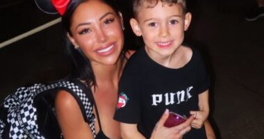 Reece Hawkins' ex London Goheen sparked engagement rumours over the weekend after her beau Tosh Berman shared this photo of the model sporting a huge diamond ring while at Disneyland with son Stone