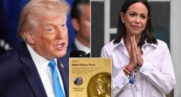 Venezuelan opposition leader Maria Corina Machado might have found the key to swaying the US to place her in leadership in the post-Nicolas Maduro government: handing over her Nobel Peace Prize to Donald Trump. Machado has been seeking a meeting with the president after the successful US operation in the early hours of the January 3rd capture of Maduro and his wife Cilia Flores to face narcoterrorism charges. A person familiar with the negotiations confirmed to the Daily Mail that part of the discussion is Machado offering Trump her Nobel Peace Prize.