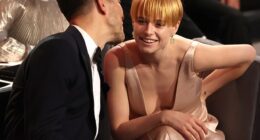 Oscar-nominated actress Jessie Buckley's husband is a former X Factor producer who worked alongside Simon Cowell, The Daily Mail can reveal (pictured 2022)