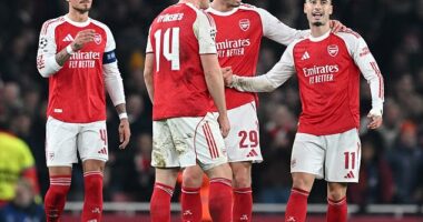 Arsenal are the Champions League favourites to with Opta backing them at 29.8 per cent