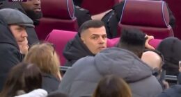Granit Xhaka became embroiled in an argument with West Ham fans at the London Stadium