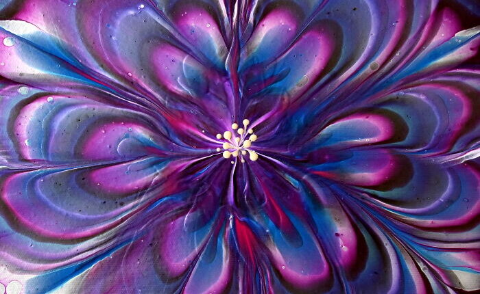 Reverse Flower Dip Acrylic Pour: My Mesmerizing Fluid Art Painting