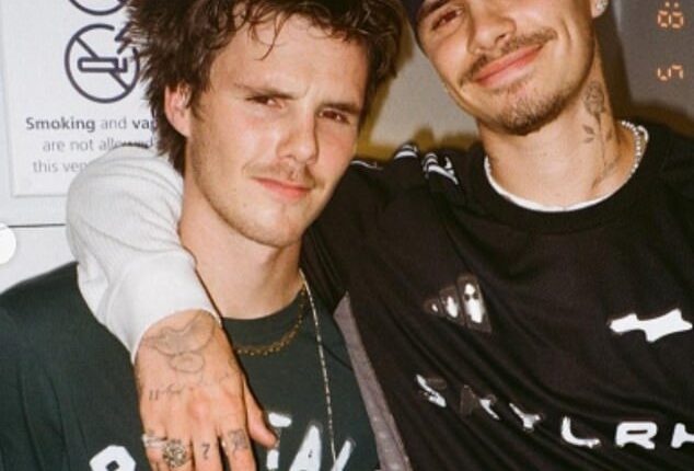 Romeo Beckham made a bold statement in his 2025 Instagram round-up - by choosing to snub his estranged older brother Brooklyn (pictured in one of the shots with brother Cruz, 21)