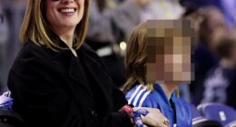 Rosamund Pike enjoyed a rare outing with youngest son Atom as they attended NBA's London Game 2026 which saw the Memphis Grizzlies take on Orlando Magic at the O2 on Sunday