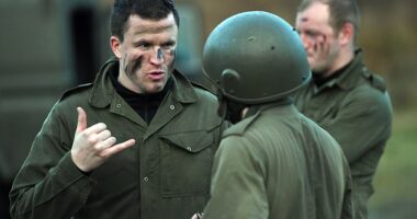 Gary Caldwell, above left, was manager of Partick Thistle back in the 2018-19 season when he gave his players a training session led by the Army