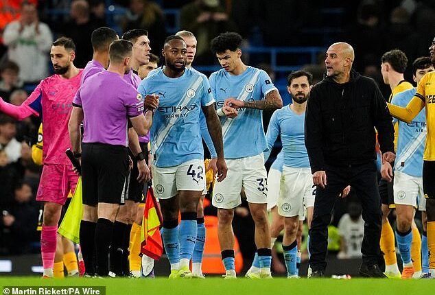 Pep Guardiola criticised referee Farai Hallam after the official's Premier League debut