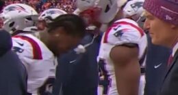 With only his braids to protect his cranium, the snarling Diggs knocked his forehead into Patriots teammate K'Lavon Chaisson’s facemask before Sunday's kickoff in Denver