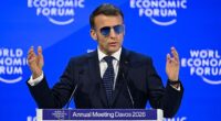 France's President Emmanuel Macron gestures as he delivers a speech during the World Economic Forum (WEF) annual meeting in Davos on January 20, 2026