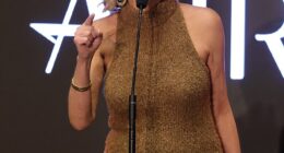 Sharon Stone laid into a group of 'kids' who had allegedly disrespected her without even knowing who she was in a blistering speech caught in newly circulating video from the Astra Film Awards on January 9 in LA (pictured)