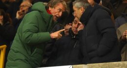 Sir Jim Ratcliffe (left with Omar Berrada, centre, and Jason Wilcox, right) is due in Manchester for an executive meeting to discuss the latest developments since Ruben Amorim's sacking