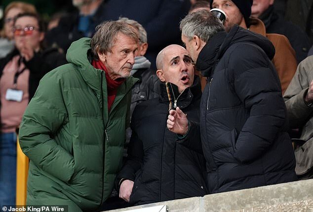 Sir Jim Ratcliffe (left) has been labelled an 'incompetent clown' by angry Man United fans