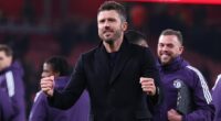 Manchester United head coach Michael Carrick celebrates victory over Arsenal on Sunday, following on from a win over Manchester City in his first game in charge