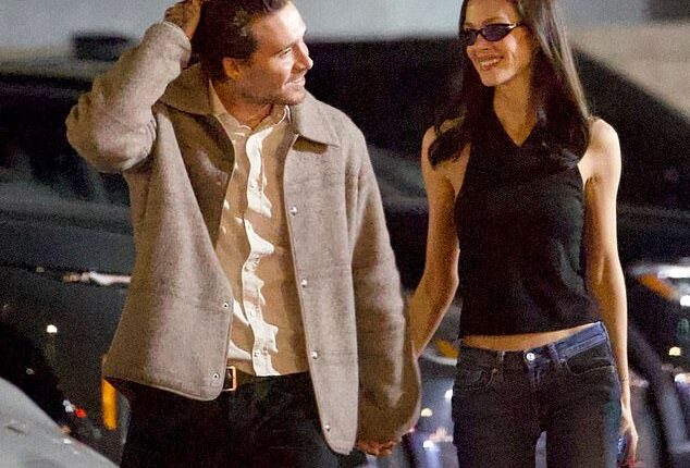 A smiling Brooklyn Beckham whisked his wife Nicola Peltz off for dinner in Beverly Hills on Wednesday, a week after he publicly denounced his family