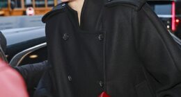 Sophie Turner showed off her high-fashion glow-up at the CBS studios in New York on Wednesday after revealing she's been training for a year to reprise role as Lara Croft