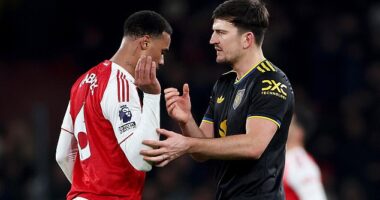 Gabriel Magalhaes refused to shake Harry Maguire's hand after Arsenal's defeat to Man United