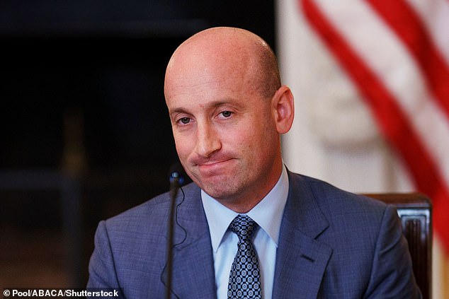 Stephen Miller (pictured) has shifted his position on the Border Patrol shooting of Alex Pretti after previously referring to the 37-year-old nurse as 'an assassin' who 'tried to murder federal agents'