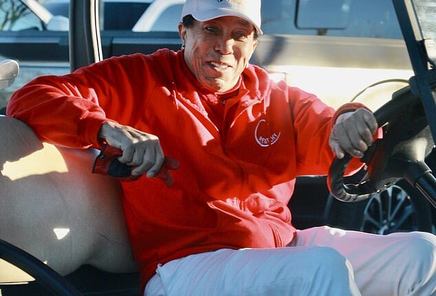 Motown legend Smokey Robinson was snapped cutting a carefree figure as he enjoyed a round of golf with friends in Santa Barbara on Tuesday