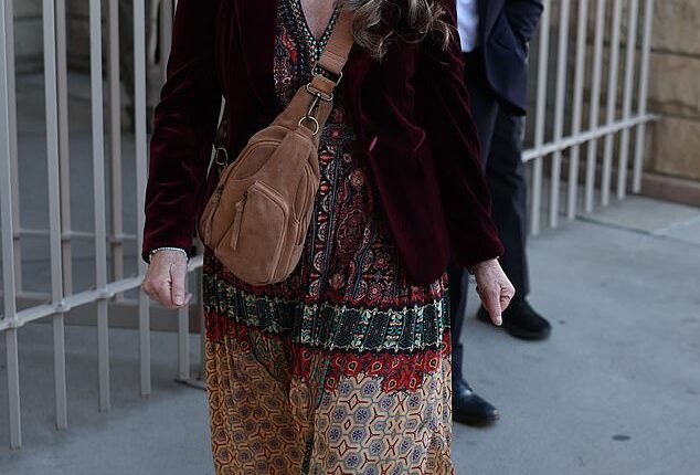 Stone-faced Melissa Gilbert was seen walking into her husband's pretrial hearing on Tuesday, arriving nearly an hour early before it was due to start