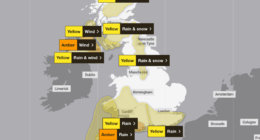 Storm Chandra to hit UK with snow and 80mph winds as Met Office issue weather warnings
