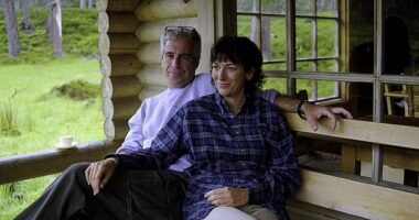 Jeffrey Epstein and Ghislaine Maxwell at the Queen's log cabin on the Balmoral Estate