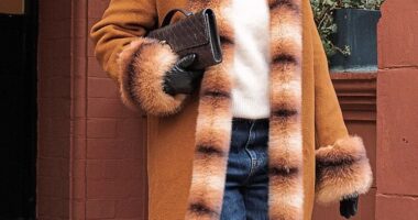Coat, Malina. Jumper, Soft Goat. Jeans, 7 For All Mankind. Hat, Mango. Bag, Bottega Veneta. Gloves, Cos. Shoes, Jil Sander