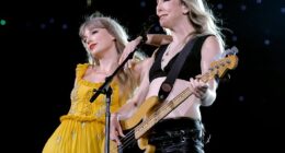 While Taylor Swiftis still waiting for her turn down the aisle, her best friend Este Haim has already tied the knot; (Swift and Haim pictured 2023)