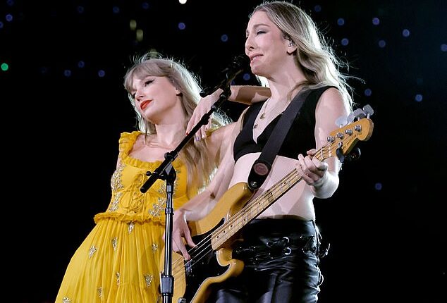 While Taylor Swiftis still waiting for her turn down the aisle, her best friend Este Haim has already tied the knot; (Swift and Haim pictured 2023)