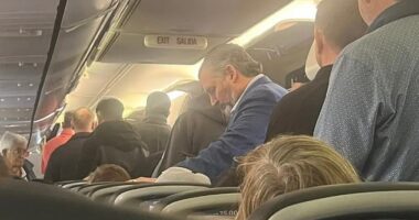 Texas Senator Ted Cruz has once again become the subject of ruthless internet commentators after he was spotted on a plane to California on Tuesday as inclement weather threatens his state