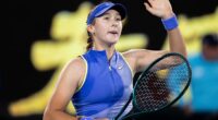Mirra Andreeva is pictured saluting the crowd at the Australian Open on Wednesday night. Many fans believe she told spectators 'f*** you all', while others are adamant she said 'thank you all'