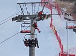 Terrified tourists left dangling for hours in freezing cold after ski lift breaks down