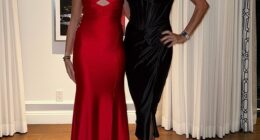 Vanessa Trump looked absolutely radiant as she celebrated her boyfriend Tiger Woods' birthday on Wednesday night with a red-themed mega bash - as the 48-year-old was absolutely ageless in a curve-hugging, slinky black dress