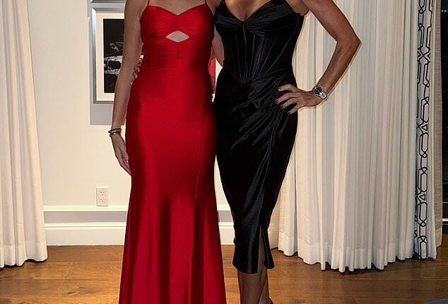 Vanessa Trump looked absolutely radiant as she celebrated her boyfriend Tiger Woods' birthday on Wednesday night with a red-themed mega bash - as the 48-year-old was absolutely ageless in a curve-hugging, slinky black dress