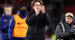 Thomas Frank was greeted with boos by Tottenham fans as he went over to the away end at full-time following the 0-0 draw with Brentford