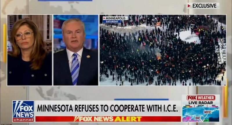 Top Republican leaders have broken ranks with President Trump and criticized ICE and Border Patrol agents after a man was fatally shot on the streets in Minnesota. Kentucky Republican Congressman James Comer (pictured right),who chairs the House Oversight Committee, went as far to say that federal agents should leave Minneapolis altogether because of the heated, fatal situations officers have encountered in the city. Alex Pretti, a US citizen who was filming the agents on the street, was shot and killed on Saturday - just weeks after protester Renee Nicole Good was killed by ICE. Comer told Sunday Morning Futures host Maria Bartiromo: 'If I were Trump, I would almost think…there's a chance of losing more innocent lives, then maybe go to another city and let the people of Minneapolis decide.'
