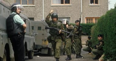 British Troops under fire during the Troubles in Northern Ireland in the 1980s. New legislation being introduced by the Government will aim to create a new framework for addressing Troubles-related deaths