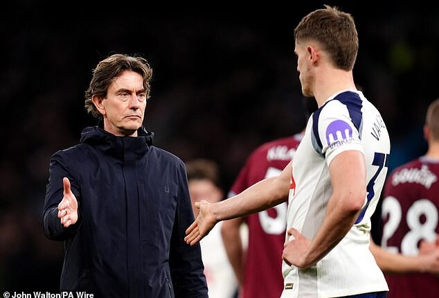 Thomas Frank issued a hands off warning to clubs interested in Micky van de Ven (right)