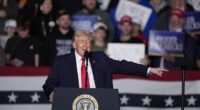 President Trump was heckled multiple times during his speech on the economy in Clive, Iowa, on Tuesday evening. The president hit back at the protestors, labeling them 'lunatics' and 'sickos'