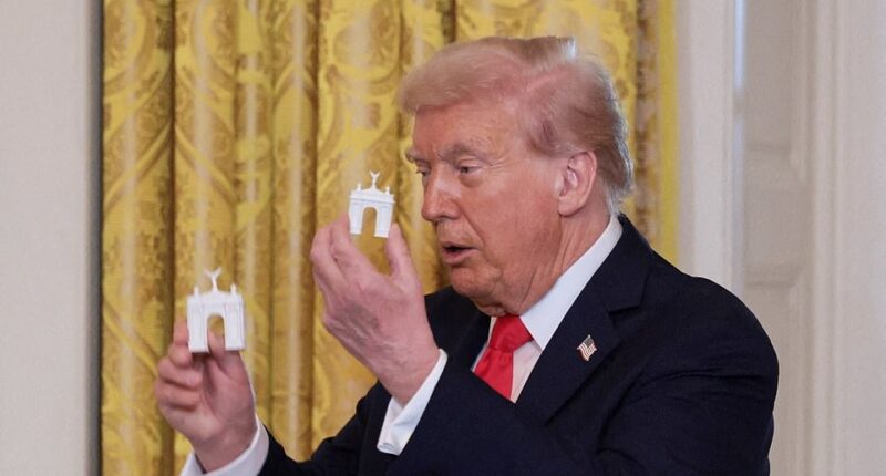 President Donald Trump on Wednesday divulged details about two projects he's looking forward to in the new year. In a phone interview with Politico, Trump said construction on the 'Triumphal Arch' - nicknamed the 'Arc de Trump' - will begin shortly. 'It hasn't started yet. It starts sometime in the next two months. It'll be great. Everyone loves it,' the president said from his Mar-a-Lago resort. 'They love the ballroom too. But they love the Triumphal Arch,' he added.