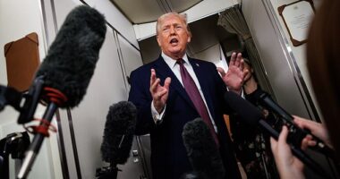 Trump joked about needing to 'grab' Karoline Leavitt so he would not fall over on Air Force One