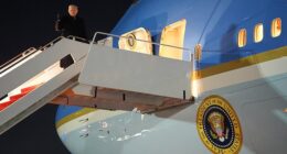 Donald Trump boarded Air Force One for Davos, Switzerland, on Tuesday night