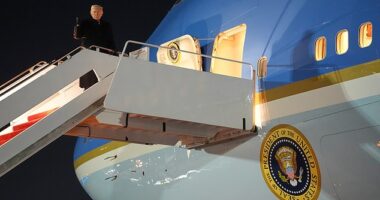 Donald Trump boarded Air Force One for Davos, Switzerland, on Tuesday night