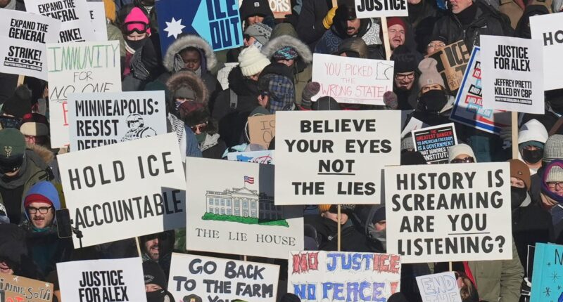 Trump ignores Minneapolis shooting outrage and rants about ‘devastating‘ ballroom lawsuit